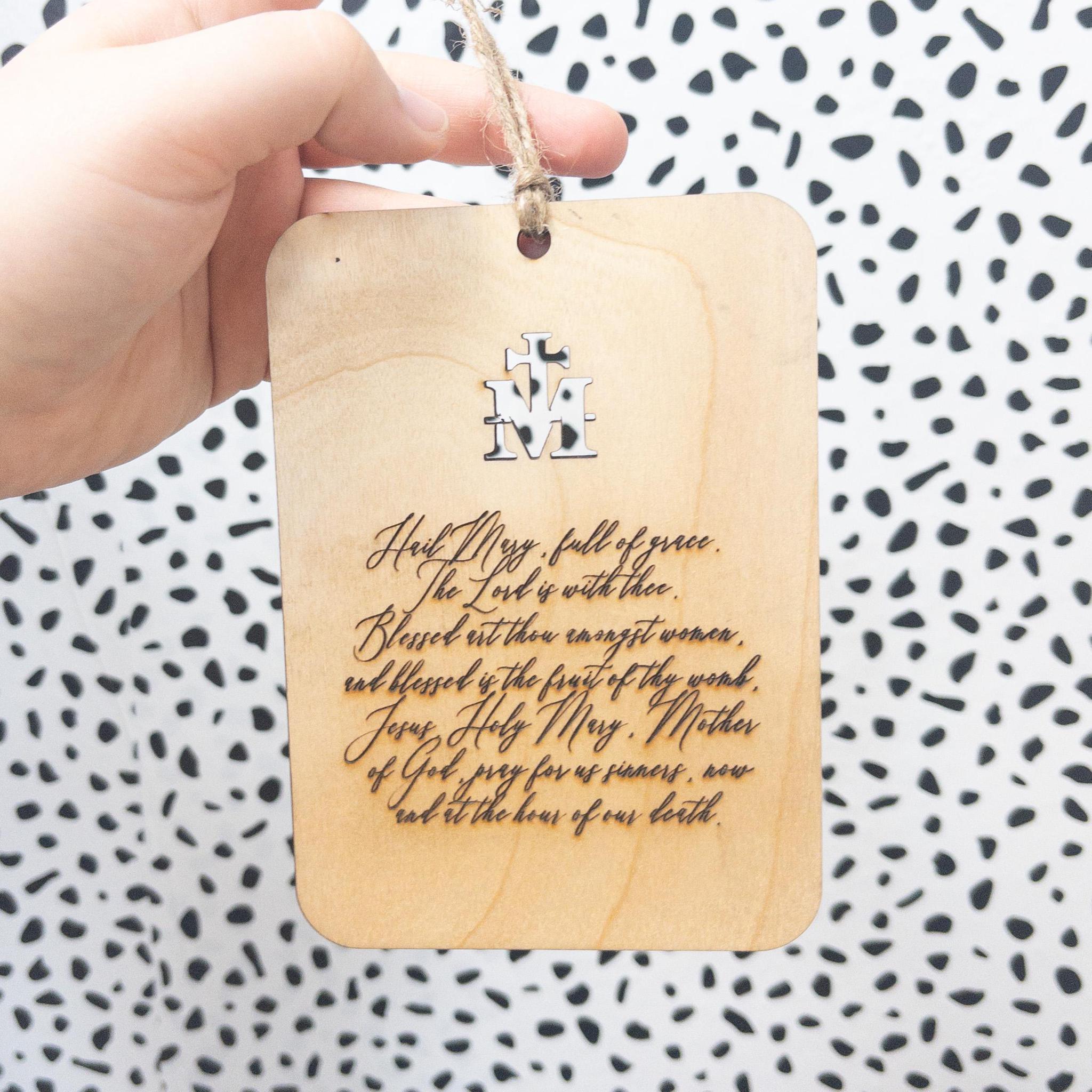 Hail Mary Prayer Plaque