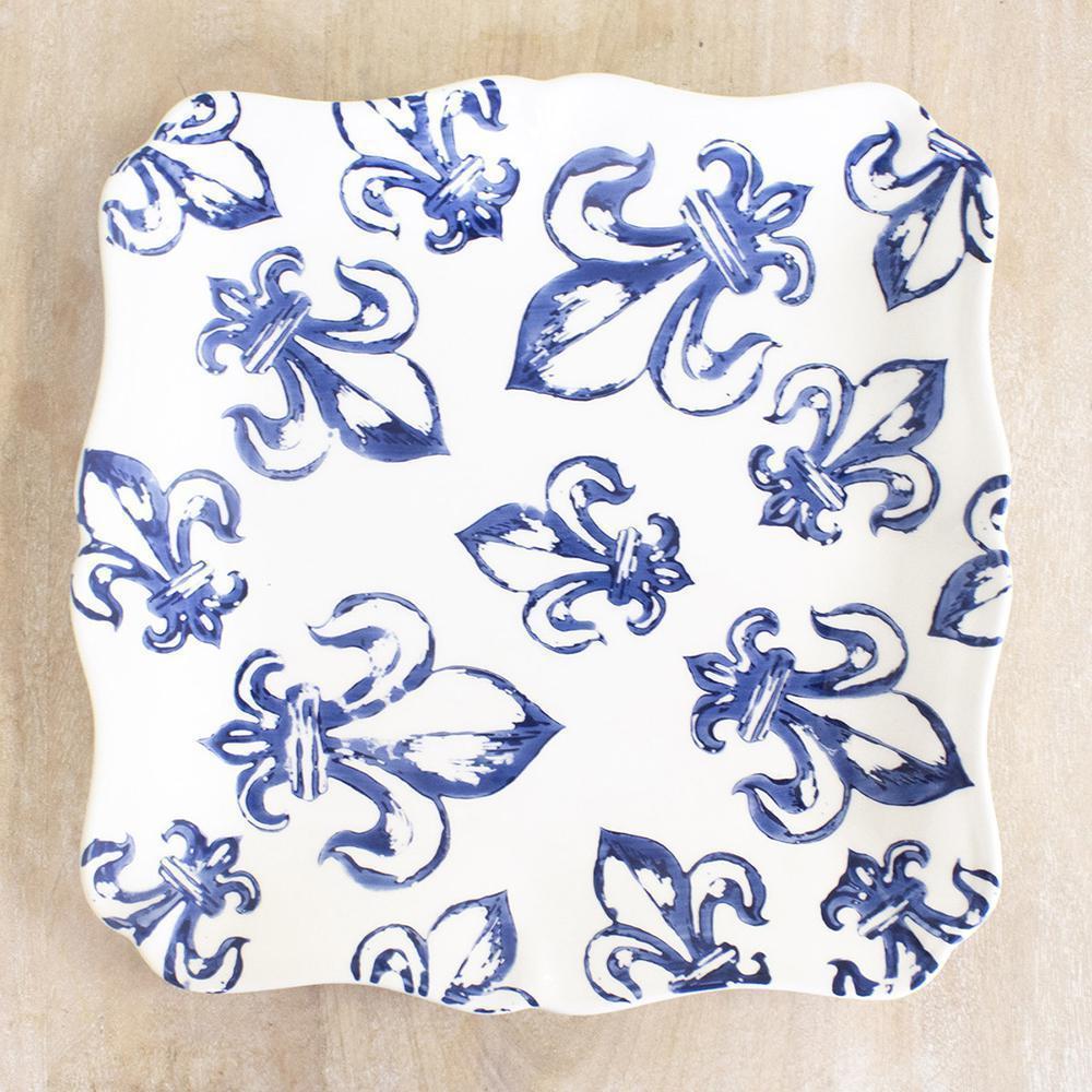Fleur de Lis Platter, Watercolor