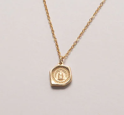 Virgin Mary Stamp Necklace