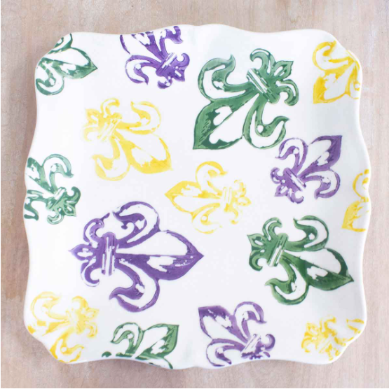Fleur de Lis Platter, Watercolor