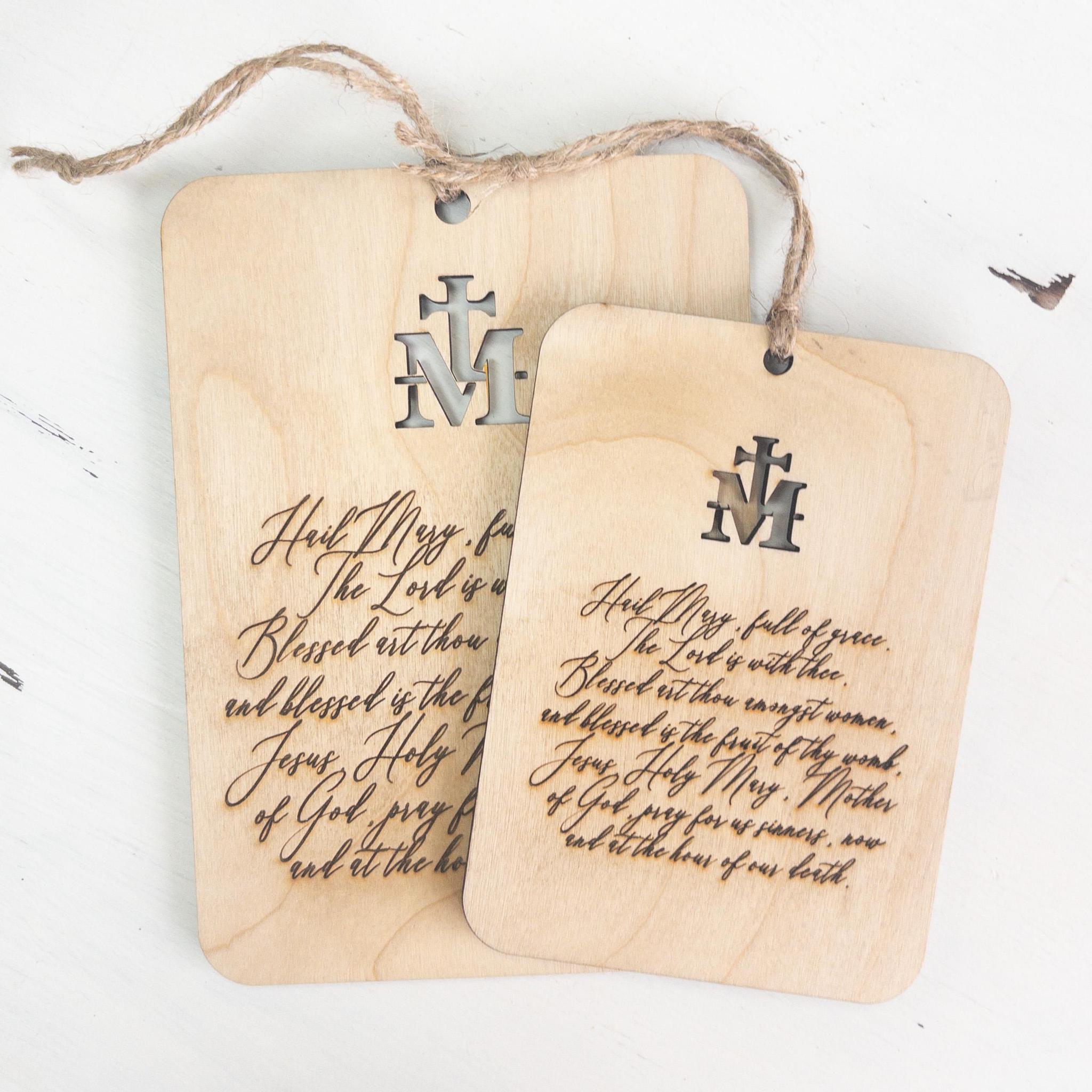 Hail Mary Prayer Plaque