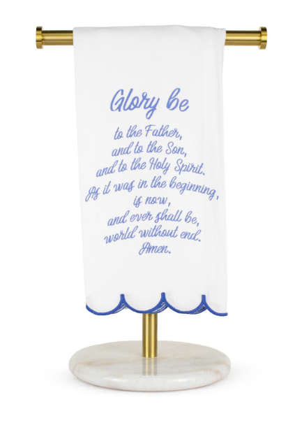 Glory Be Prayer Scalloped Hand Towel