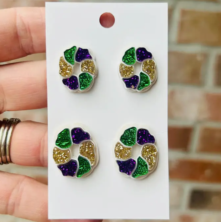 Kingcake Stud Earrings