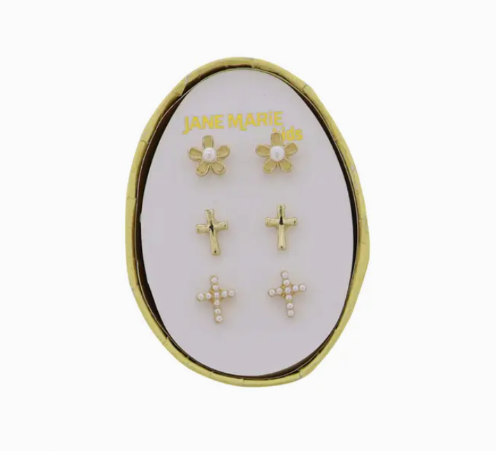 Kids Set of 3 Stud, Cross