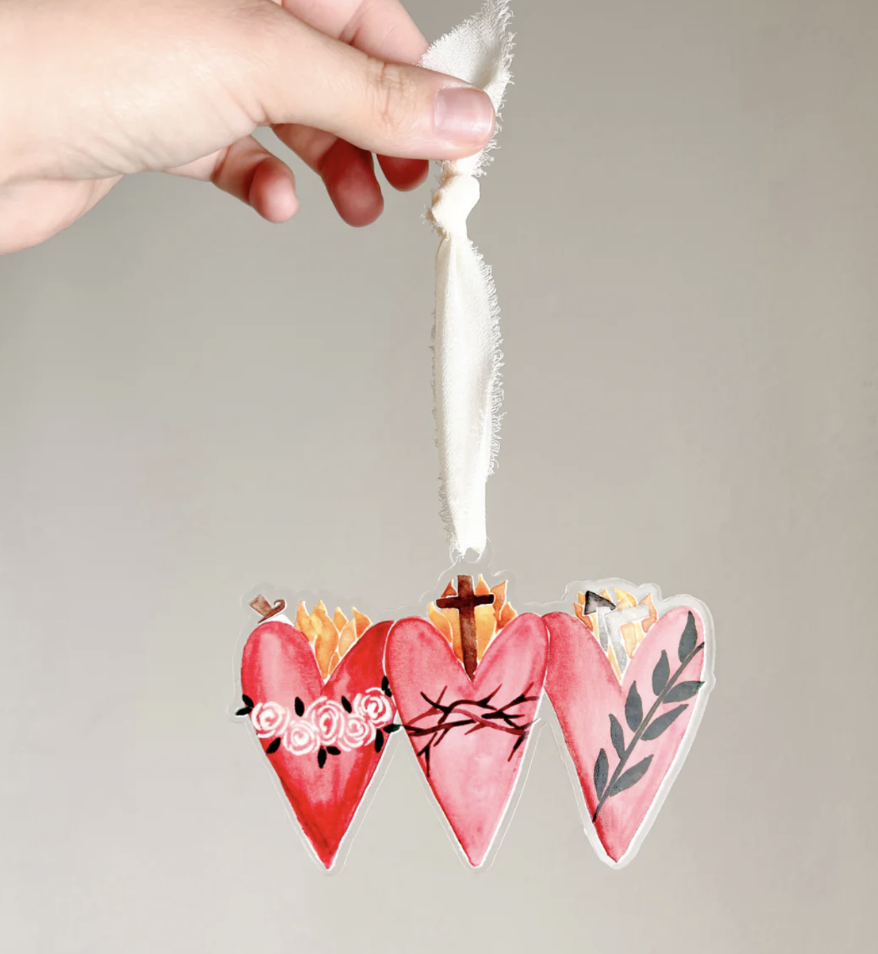3 Hearts Ornament