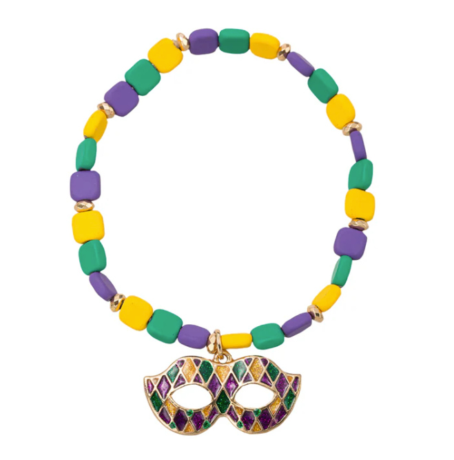 Mardi Gras Mask Charm Bracelet