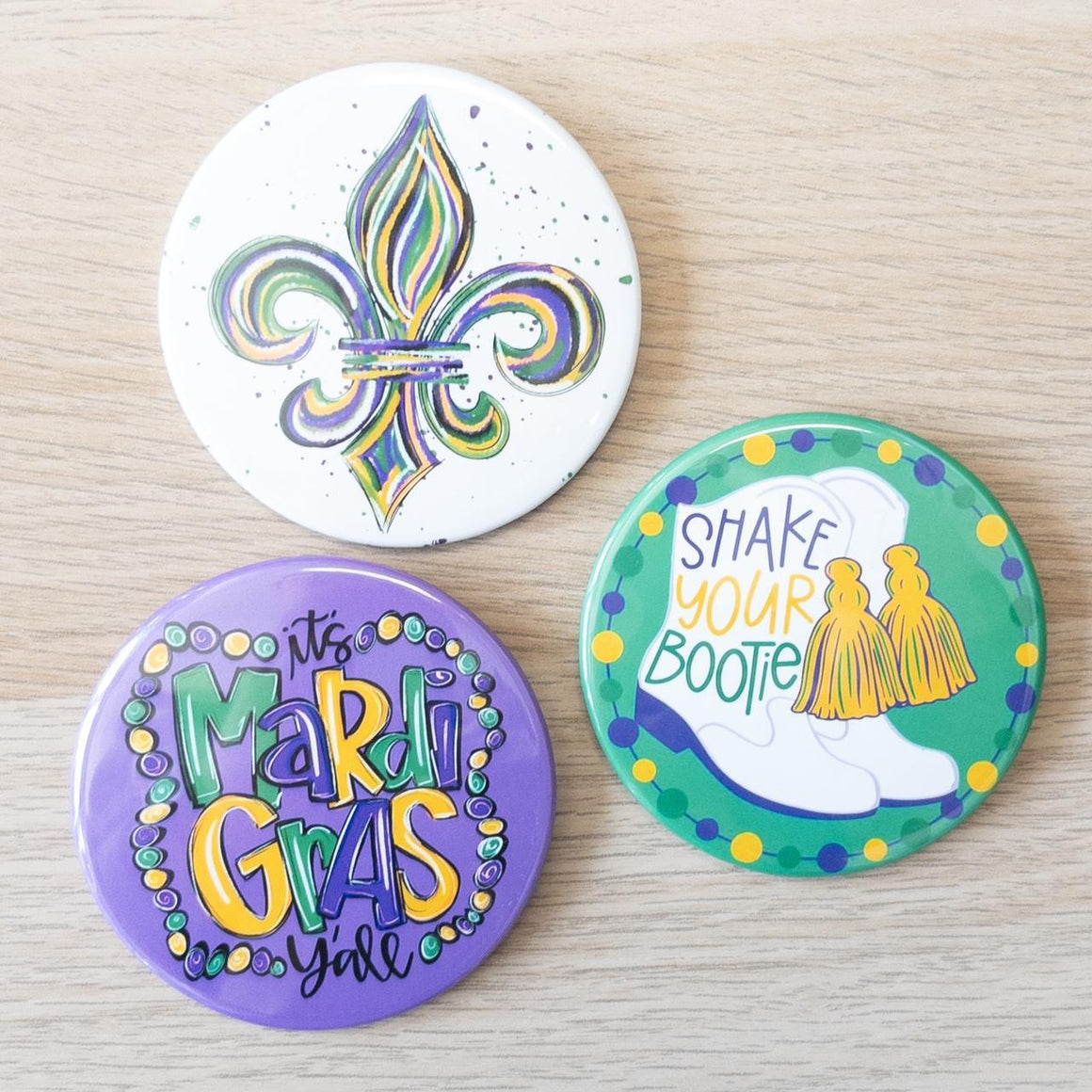 Mardi Gras Button Pin