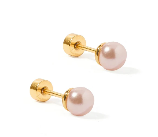Payton Pearl Pink 5mm Screwback Stud Earrings