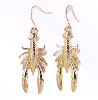 Crawfish Earrings, Gold
