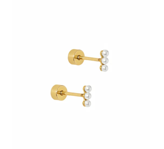 Janie Pearl Screwback Stud Earrings