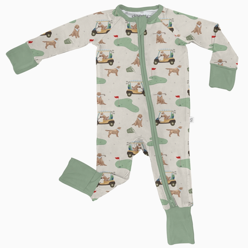 Bark and Birdies Zip Up Pjs (0-3 months)