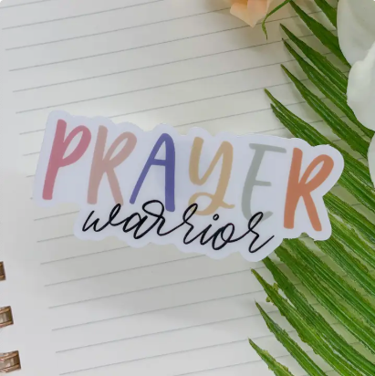 Prayer Warrior, Christian Clear Vinyl, Sticker