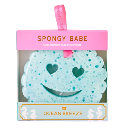 The Silver Suitcase Smiley Face Bath Sponge, Mermaid Soul