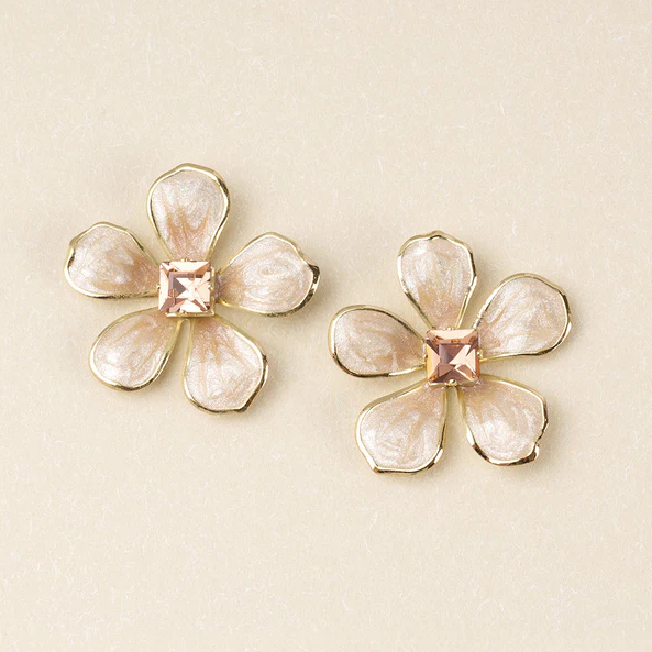 Sparkle & Shine Enamel Flower Earring (Large)