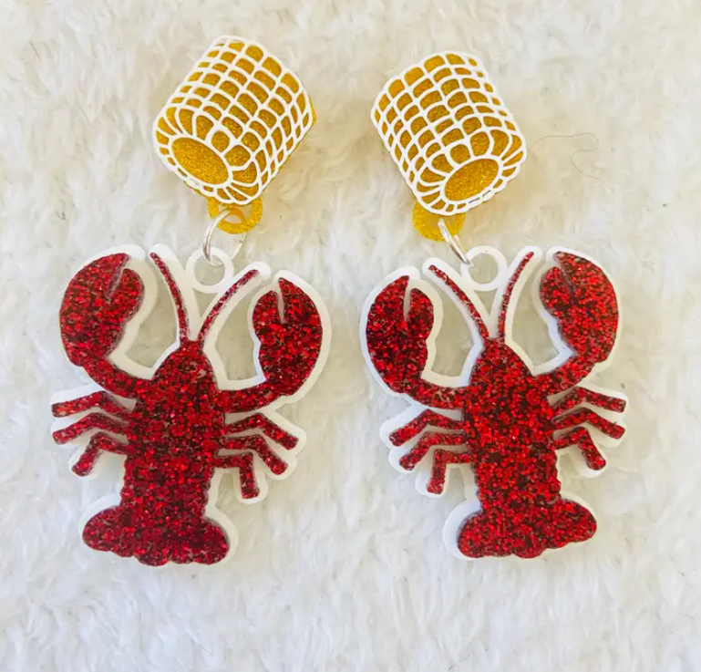 Crawfish and Corn Earrings
