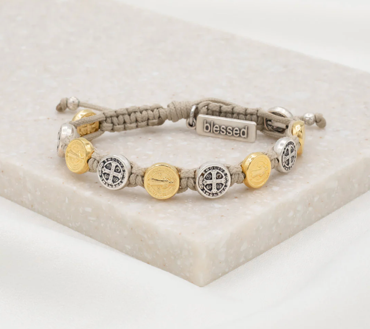 St. Benedict Blessings Bracelet, Tan