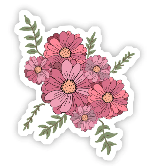 Pink Multicolor Floral Sticker