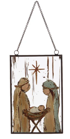 Manger Glass Ornament