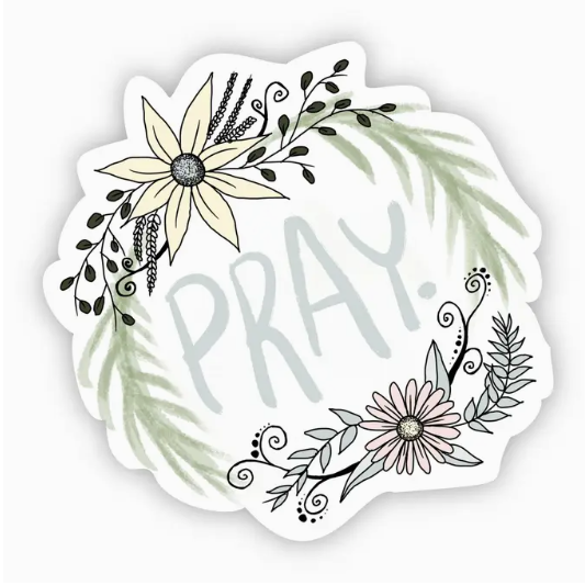 Pray Floral Sticker