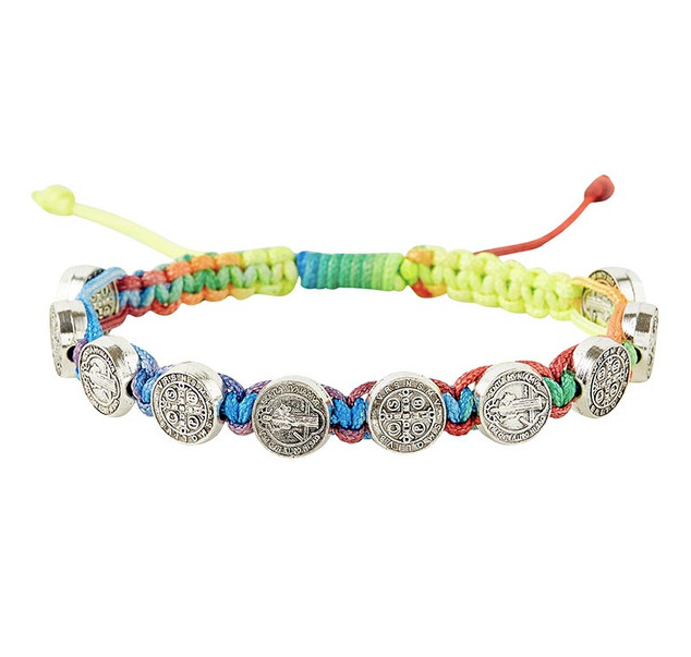 St Benedict Medal Bracelet - Adjustable Cord In Any Color