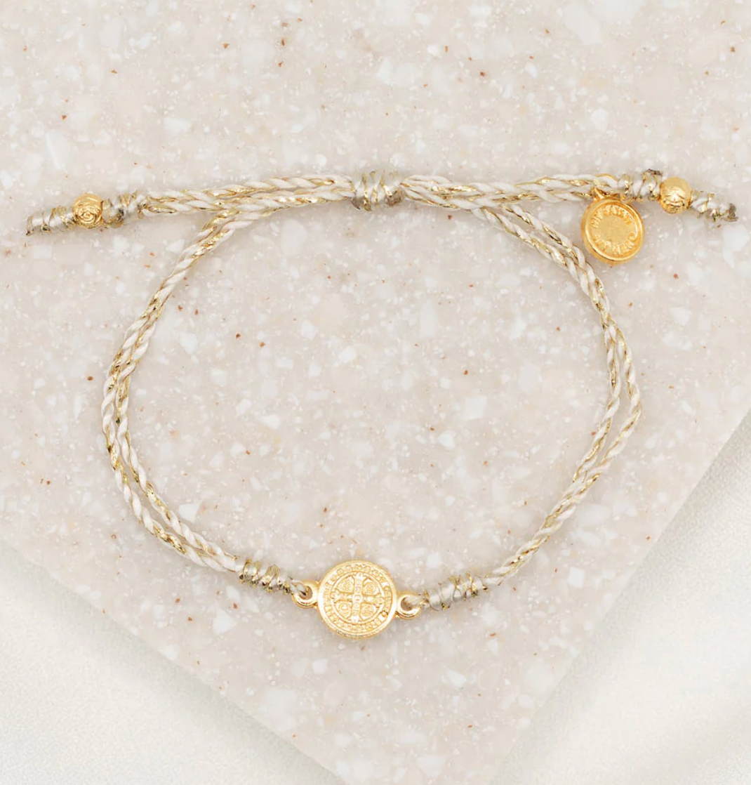 Breathe Blessing Bracelet, Gold Metallic
