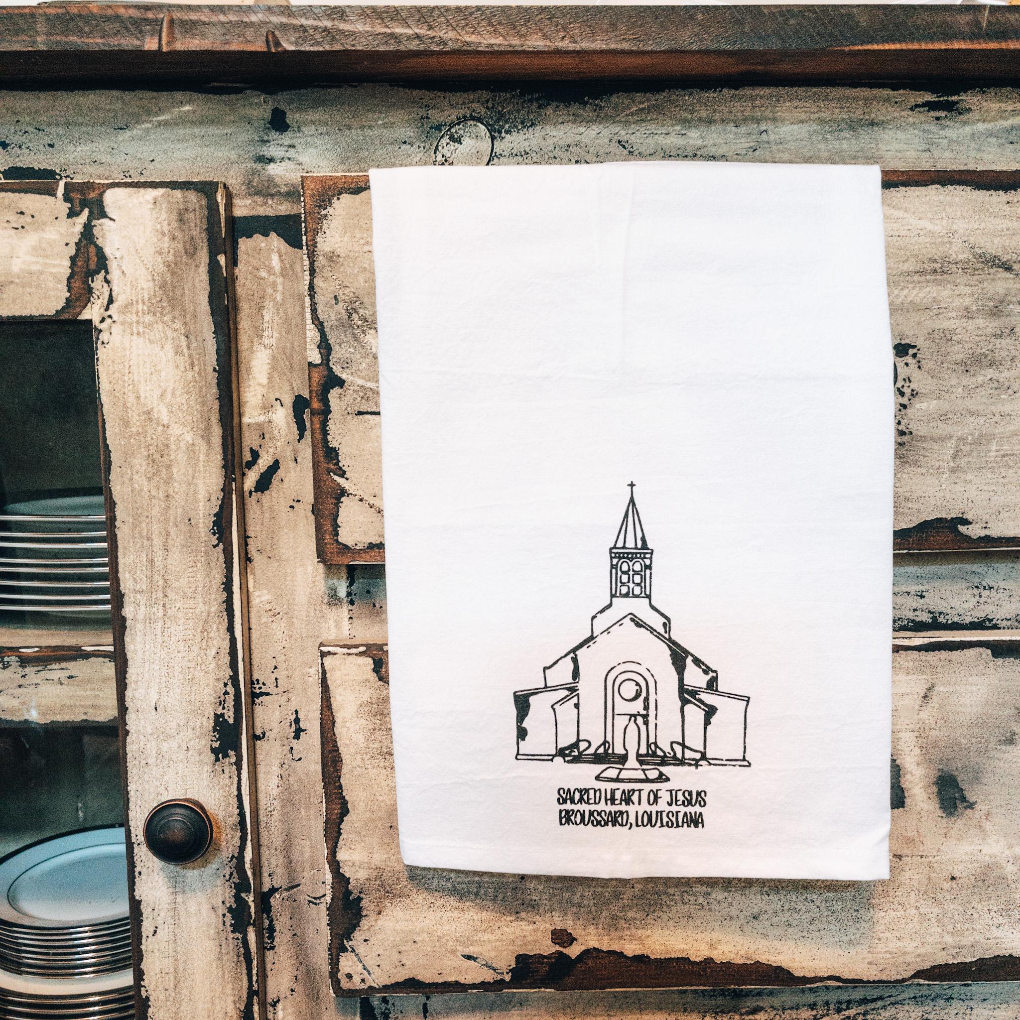 Little Churches Tea Towel