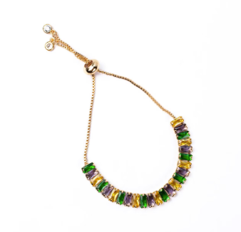 Mardi Gras Stone Bracelet