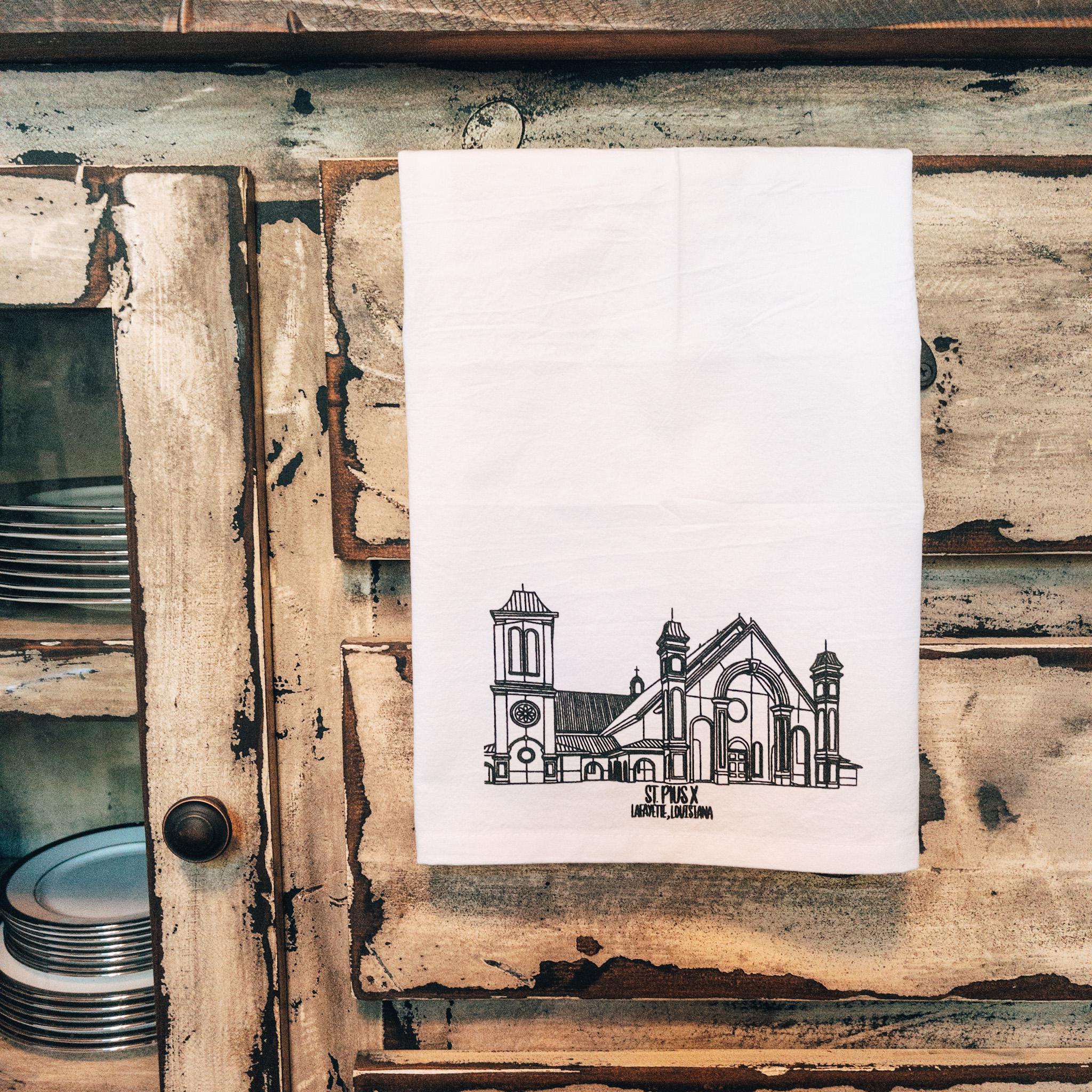 Little Churches Tea Towel