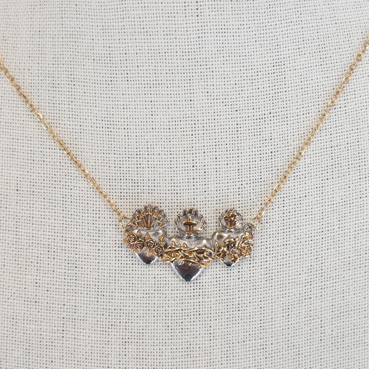 Hearts of the Holy Family Necklace The Silver Suitcase