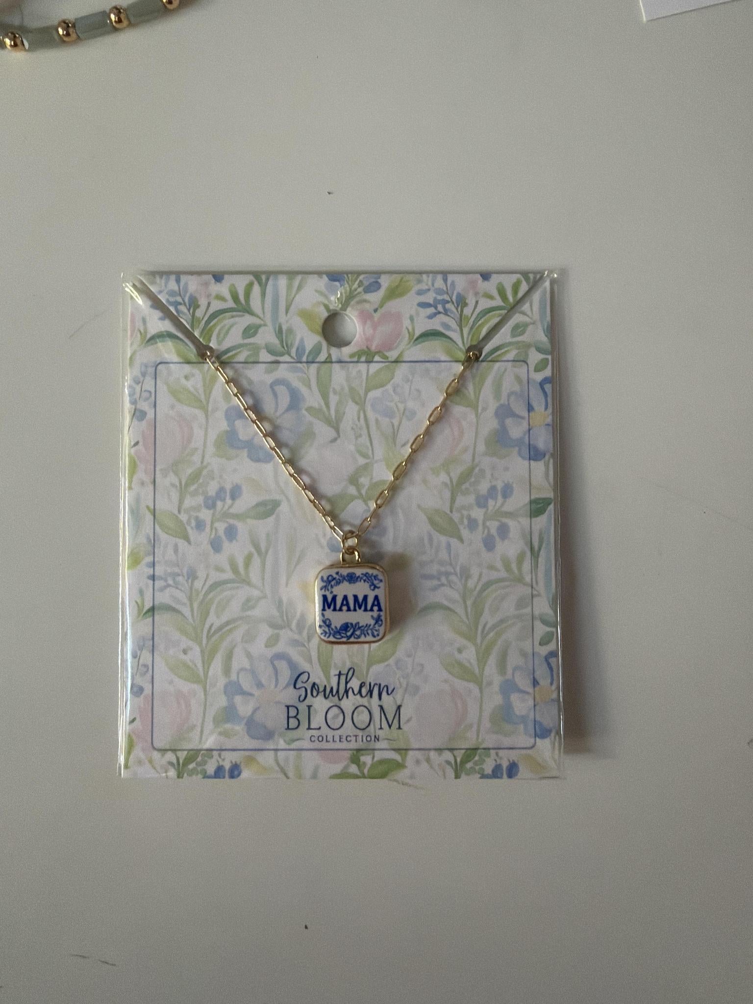 Blue Willow Mama Necklace