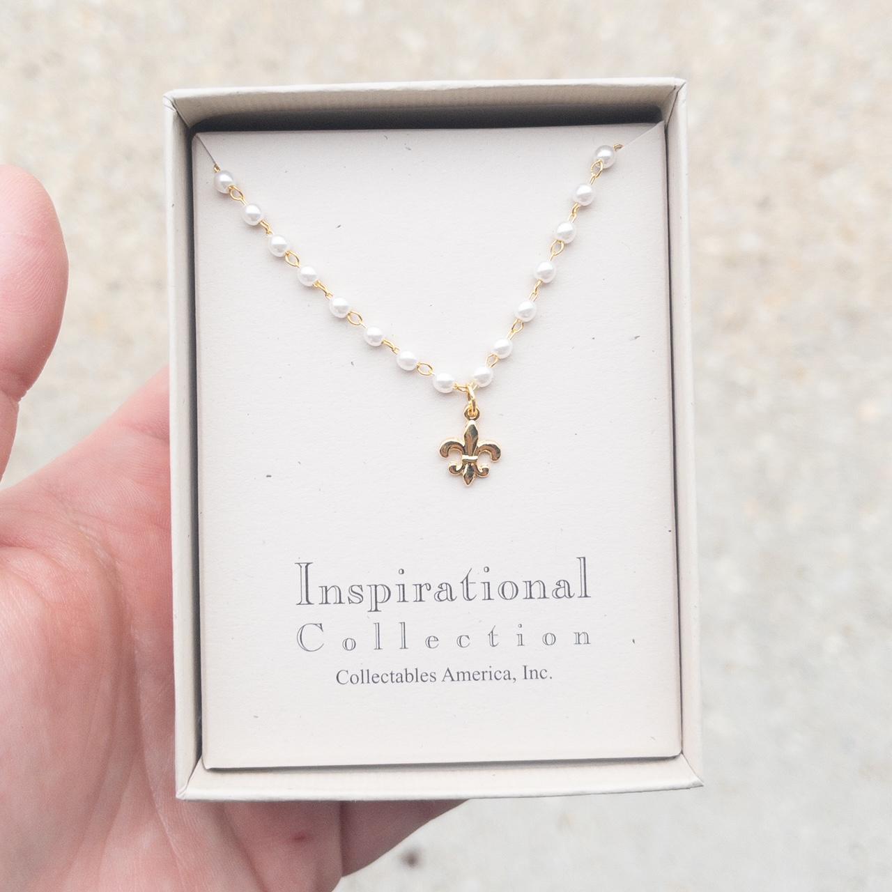 Fleur De Lis Pearl Necklace