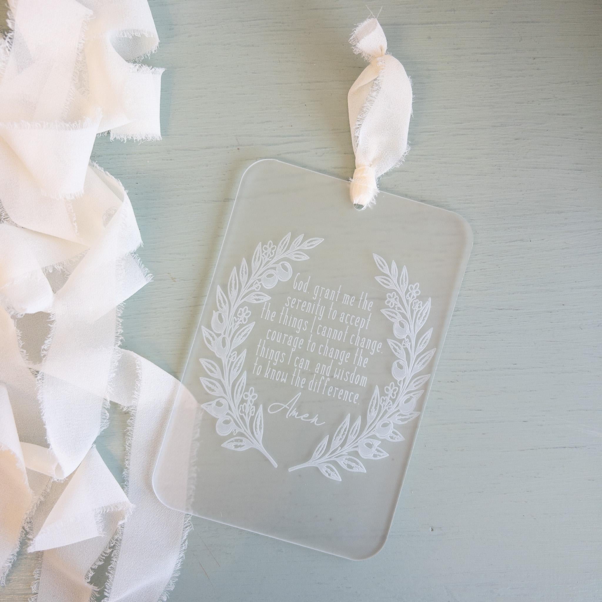 Serenity Acrylic Prayer Plaque