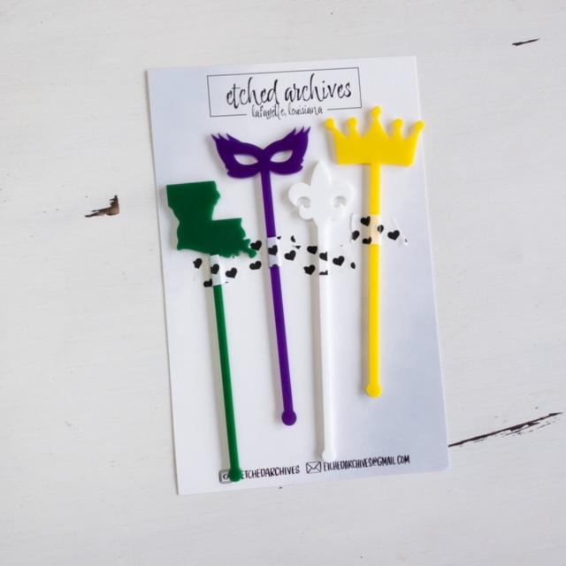 Mardi Gras Drink Stirrers