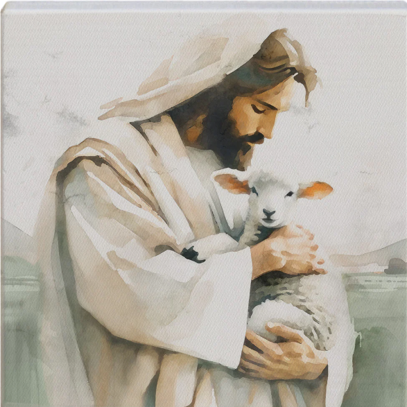 Jesus Holding Lamb Art