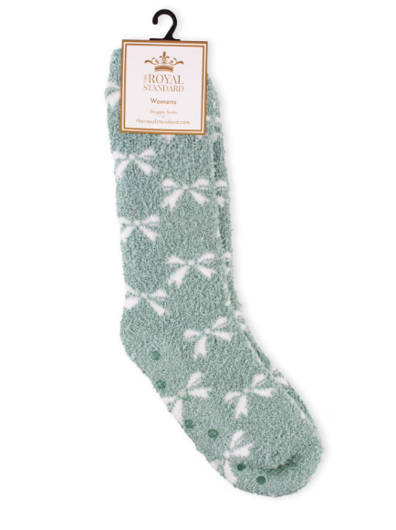 Hannah Bow Snuggle Socks Blue