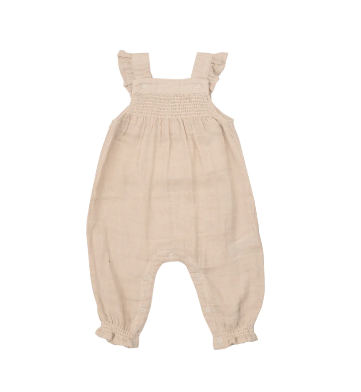Muslin Soft Linen Smocked Coverall {6-12m}