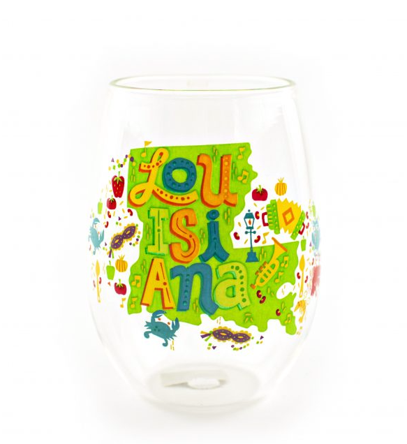 Louisiana Wine Glass
