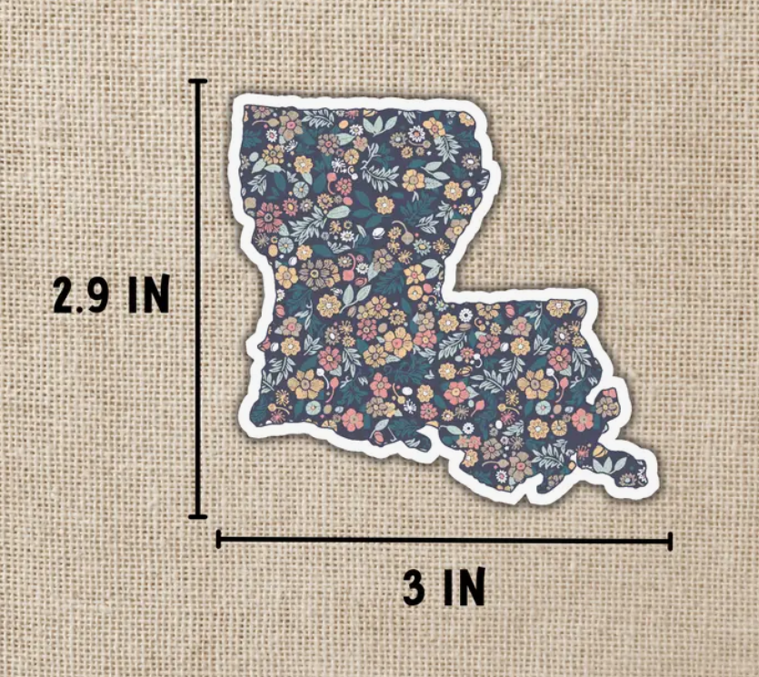 Louisiana Floral Map Sticker