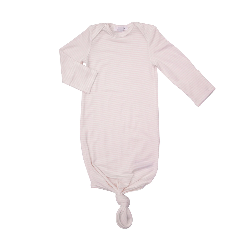 Pink Bunnies Stripe Knotted Gown {0-3m}