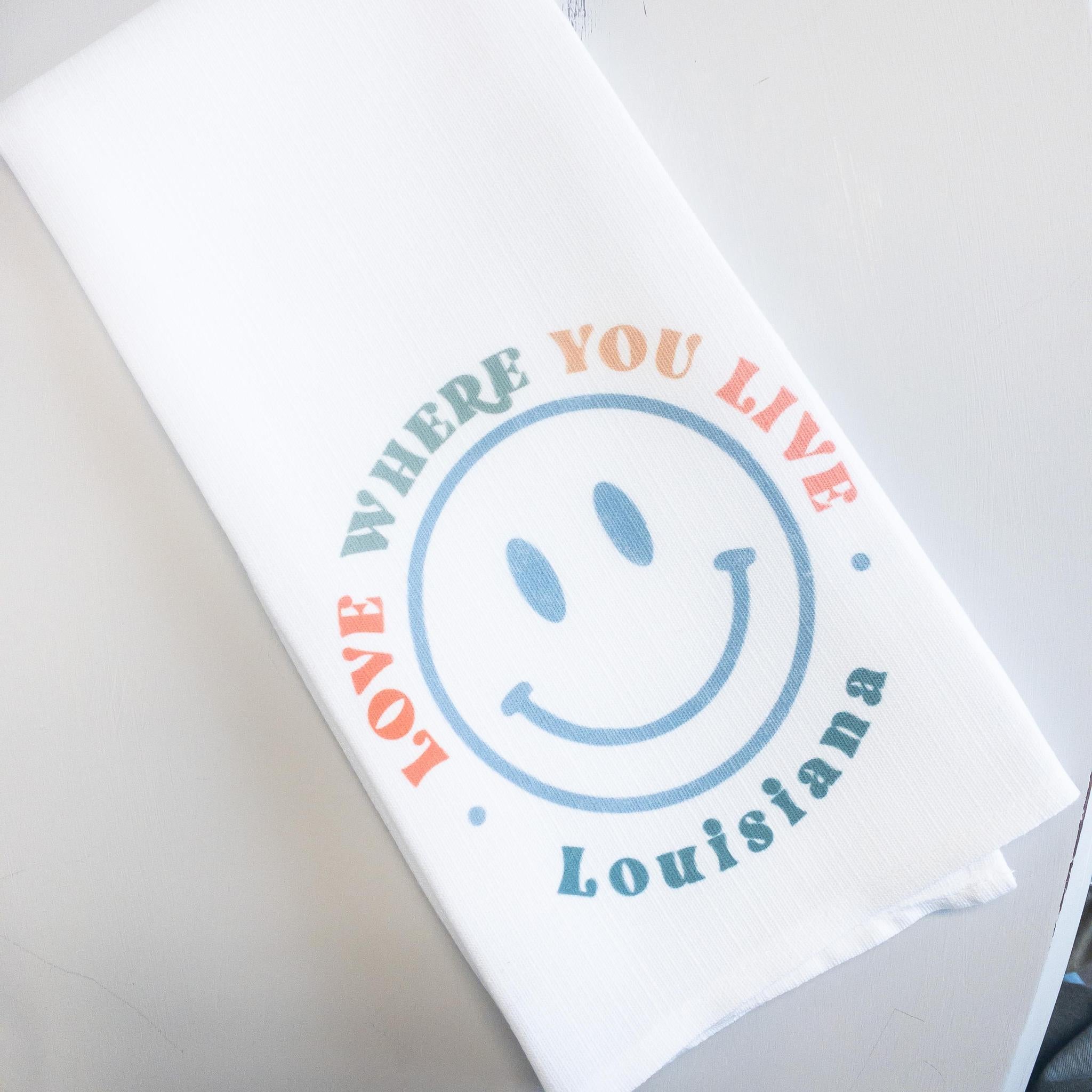 Smiley Love Where You Live Towel